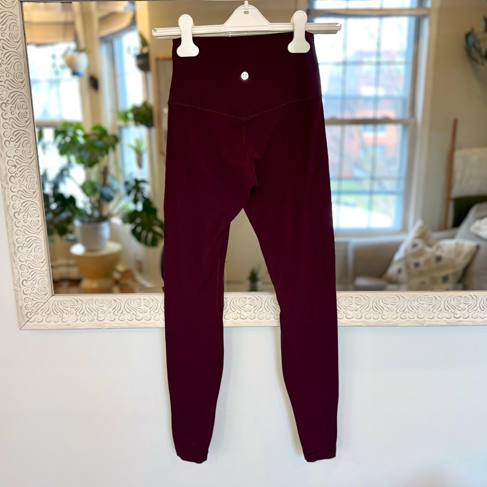 Lululemon Hi-Rise Align Full Length Maroon / Burgundy Pants Size 4